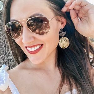 Women’s Black & Gold Clay Earrings